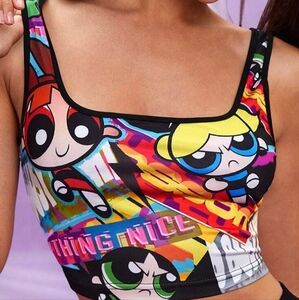 Powerpuff girls crop tank top large